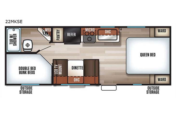Representative floor plan provided by a trusted RVshare partner.