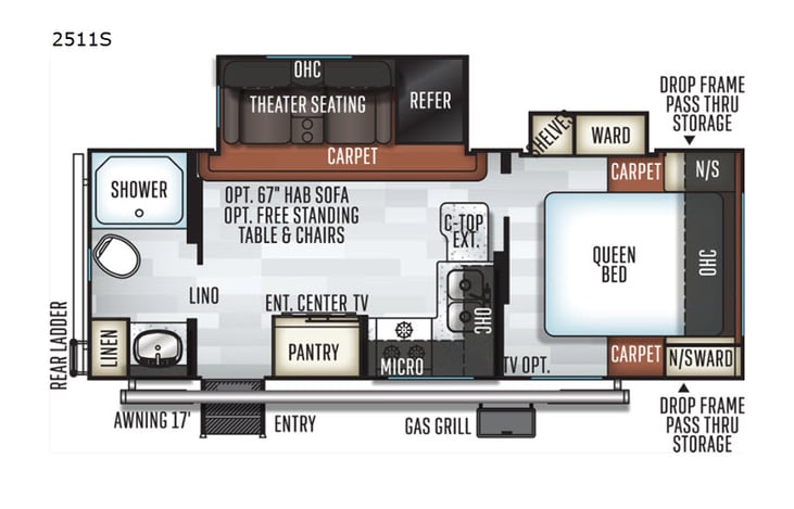Representative floor plan provided by a trusted RVshare partner.