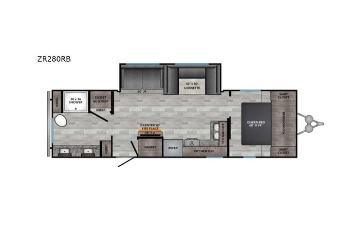 Representative floor plan provided by a trusted RVshare partner.