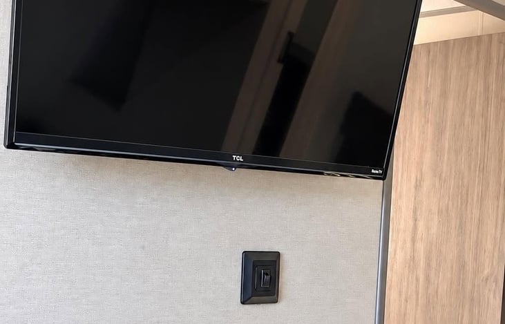Private bedroom TV for relaxing and unwinding at the end of the day.