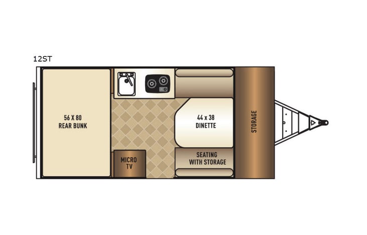 Representative floor plan provided by a trusted RVshare partner.
