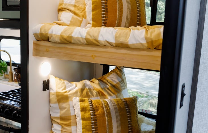 Bunkhouse with two beds. Fresh linens and down pillows.