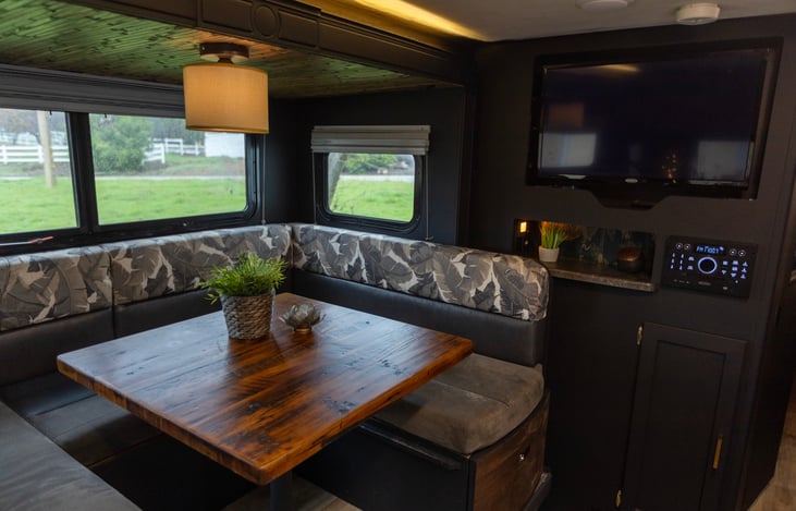 Comfortable lounge space to relax, recharge, or pre-game before heading back to the festival.