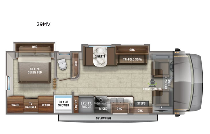 Representative floor plan provided by a trusted RVshare partner.