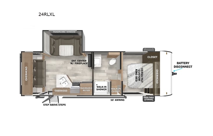 Representative floor plan provided by a trusted RVshare partner.