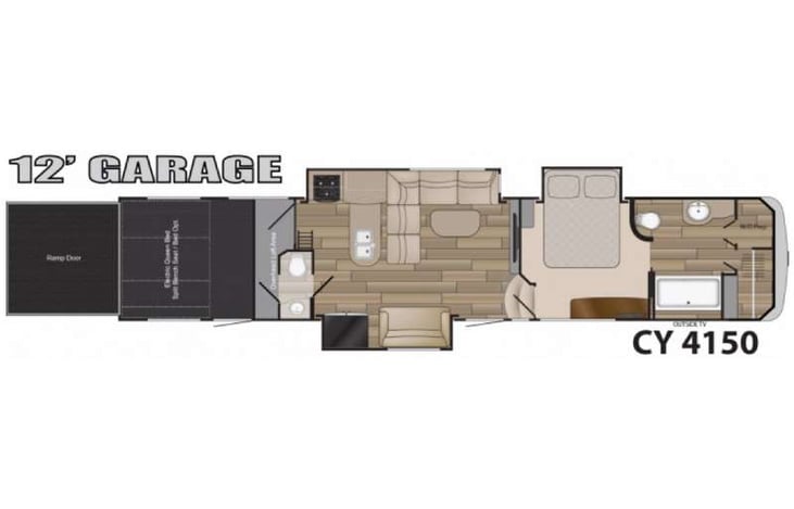 Representative floor plan provided by a trusted RVshare partner.