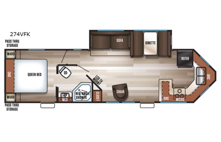Representative floor plan provided by a trusted RVshare partner.