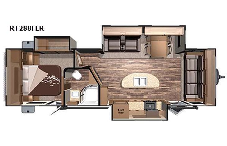 Representative floor plan provided by a trusted RVshare partner.