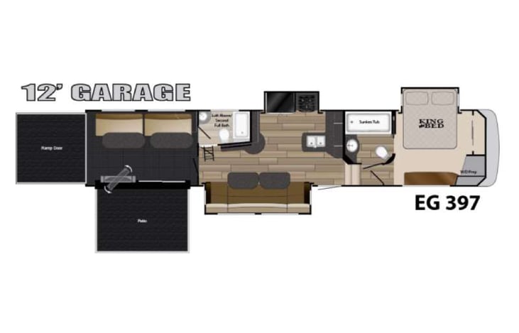 Representative floor plan provided by a trusted RVshare partner.