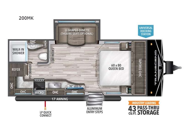 Representative floor plan provided by a trusted RVshare partner.