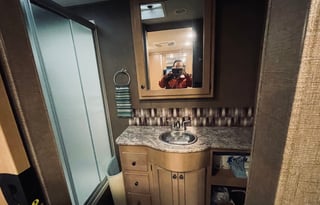 The 2 bathroom RV. No more waiting in line.