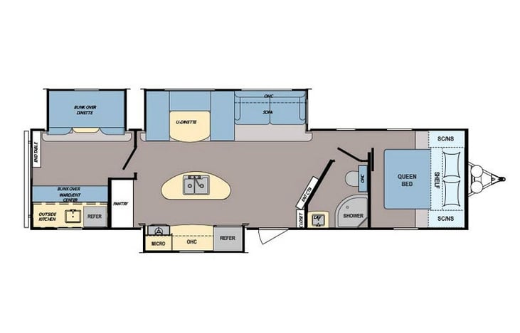 Representative floor plan provided by a trusted RVshare partner.