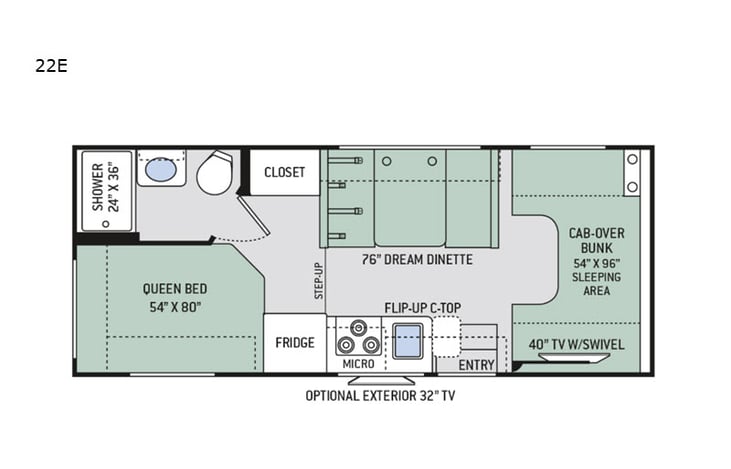 Representative floor plan provided by a trusted RVshare partner.