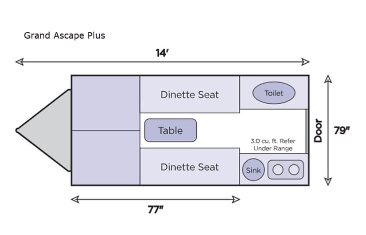 Representative floor plan provided by a trusted RVshare partner.