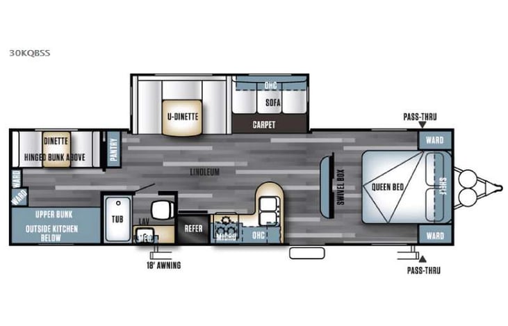 Representative floor plan provided by a trusted RVshare partner.
