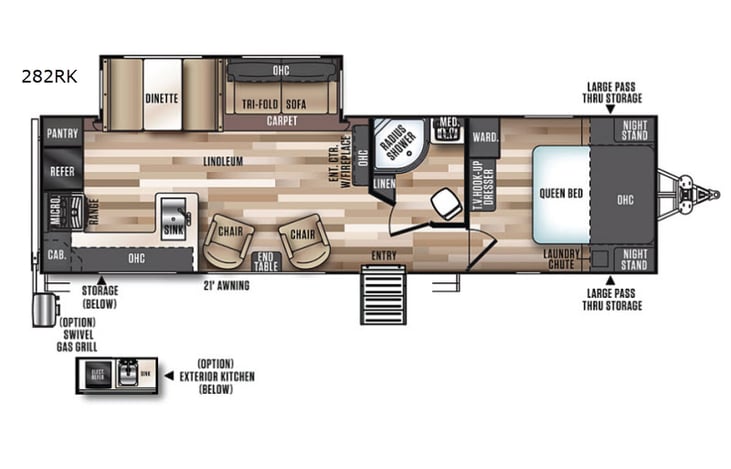 Representative floor plan provided by a trusted RVshare partner.