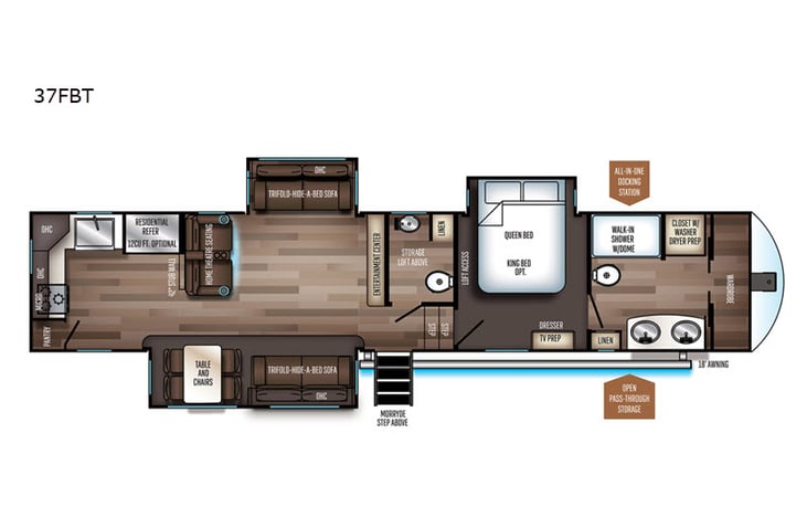 Representative floor plan provided by a trusted RVshare partner.