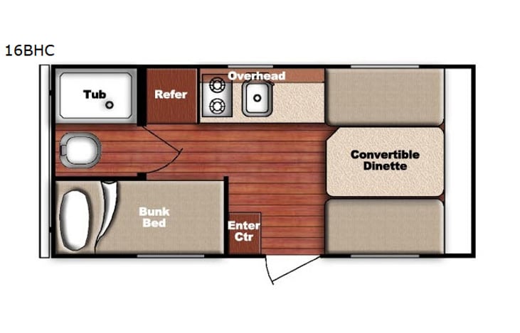 Representative floor plan provided by a trusted RVshare partner.