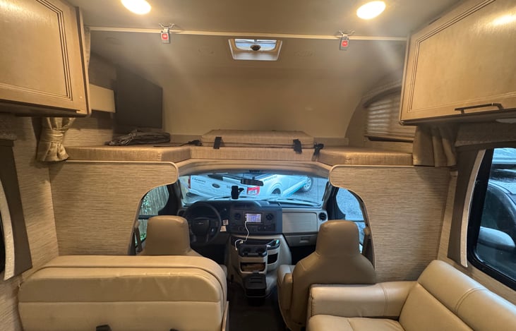 Over cab bed dismantled for driving.