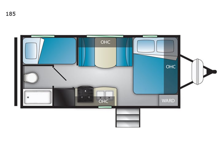 Representative floor plan provided by a trusted RVshare partner.