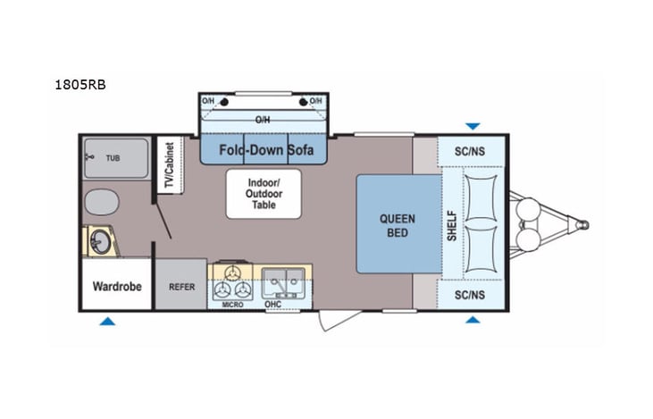 Representative floor plan provided by a trusted RVshare partner.