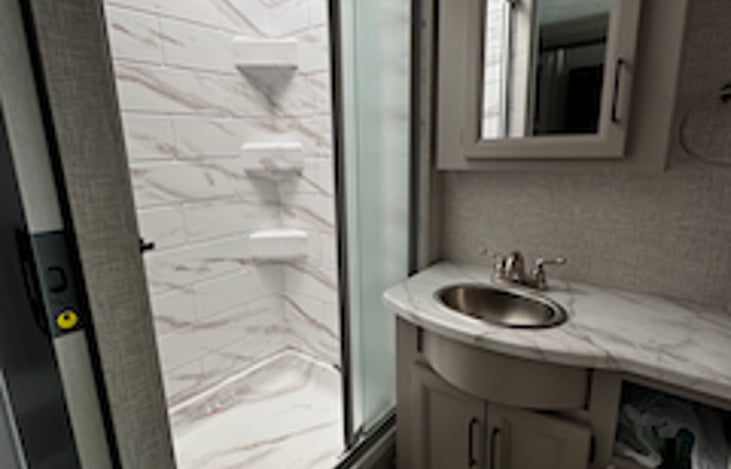 Bathroom with big shower!