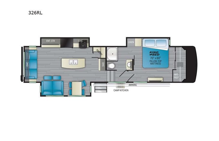 Representative floor plan provided by a trusted RVshare partner.