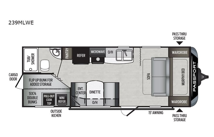 Representative floor plan provided by a trusted RVshare partner.