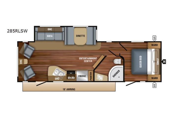 Representative floor plan provided by a trusted RVshare partner.