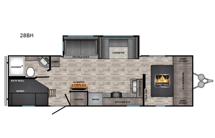 Representative floor plan provided by a trusted RVshare partner.