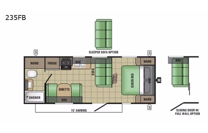 Representative floor plan provided by a trusted RVshare partner.