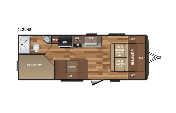 Representative floor plan provided by a trusted RVshare partner.