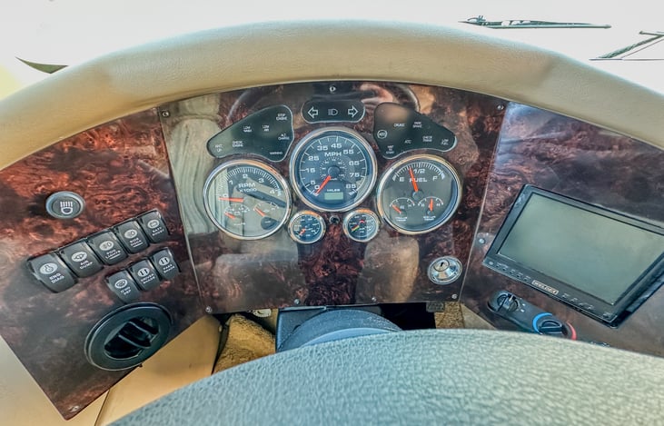 Instrument cluster including screen with camera system (rear and side views)