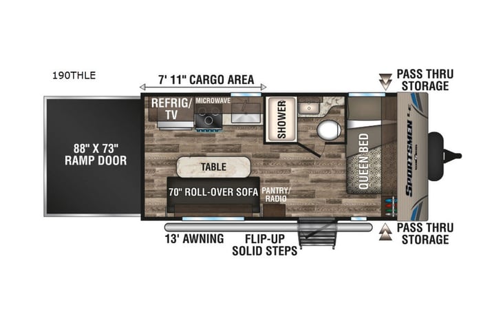 Representative floor plan provided by a trusted RVshare partner.