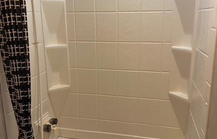 Shower with removable shower head.