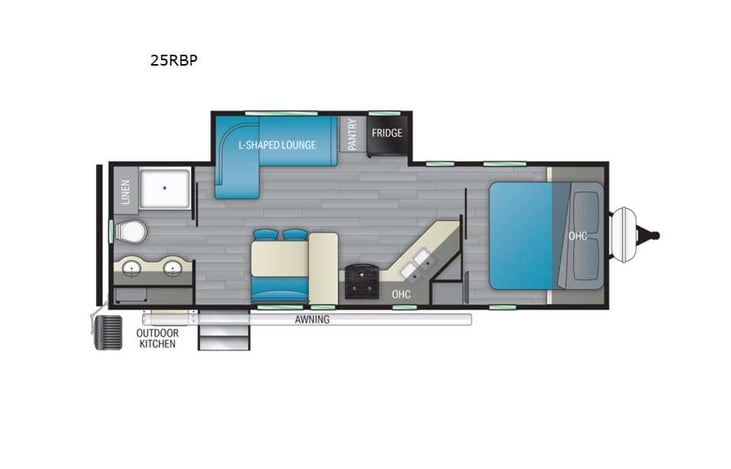 Representative floor plan provided by a trusted RVshare partner.