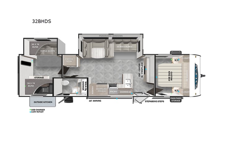 Representative floor plan provided by a trusted RVshare partner.