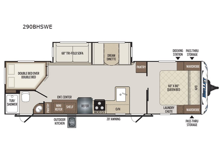 Representative floor plan provided by a trusted RVshare partner.