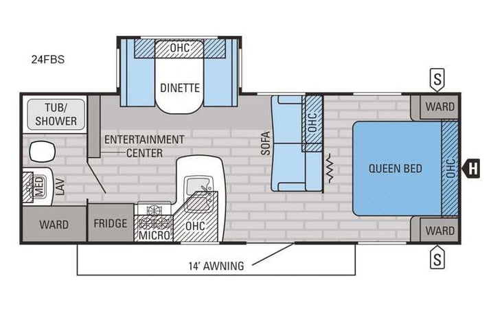 Representative floor plan provided by a trusted RVshare partner.
