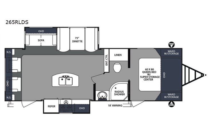 Representative floor plan provided by a trusted RVshare partner.