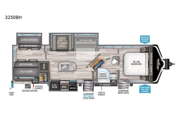Representative floor plan provided by a trusted RVshare partner.