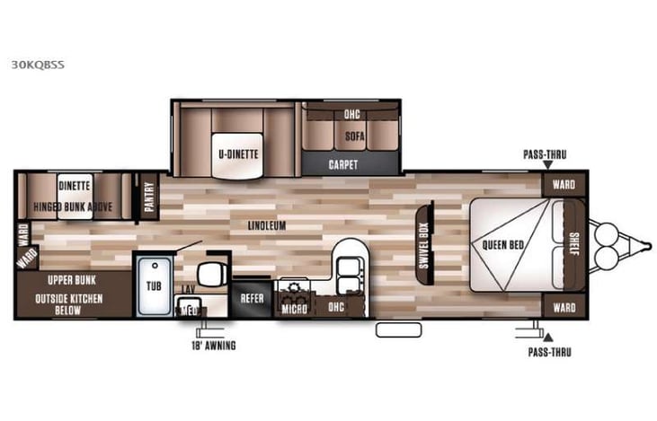 Representative floor plan provided by a trusted RVshare partner.