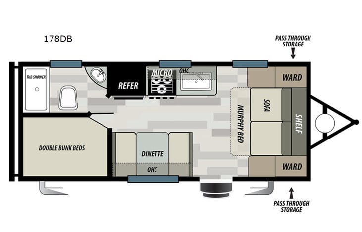 Representative floor plan provided by a trusted RVshare partner.