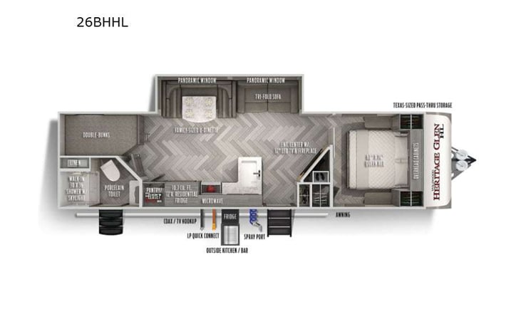 Representative floor plan provided by a trusted RVshare partner.