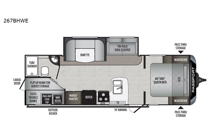 Representative floor plan provided by a trusted RVshare partner.