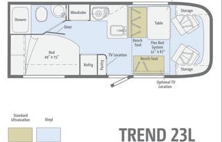 Great Gas Milage 15+ MPG, 2015 Winnebago Trend 23L