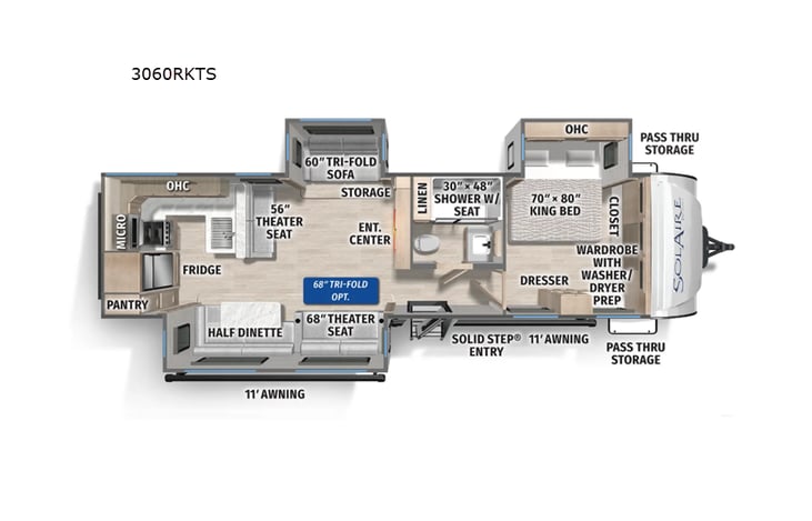 Representative floor plan provided by a trusted RVshare partner.