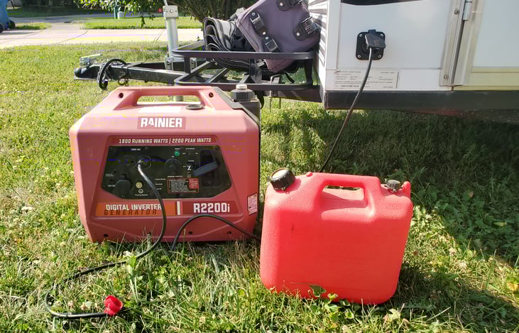 optional gasoline powered generator with 2-1/2 gal tank (gasoline not included).
