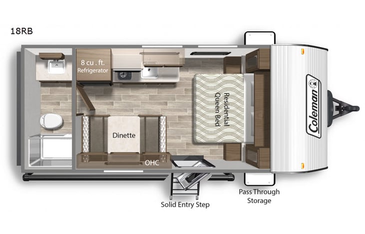 Representative floor plan provided by a trusted RVshare partner.
