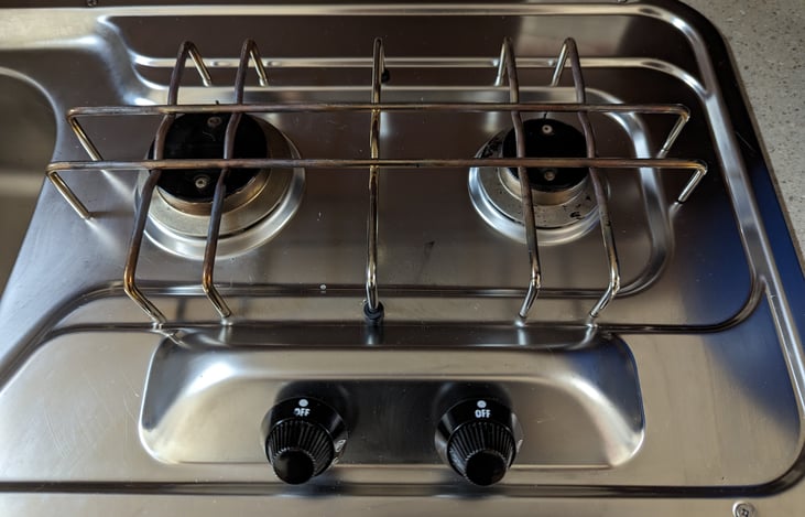 Two burner propane stove top.